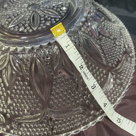 FEDERAL GLASS VINTAGE Mid Century Large Bowl Dish Heritage Crystal 1940s - Picture 5 of 6